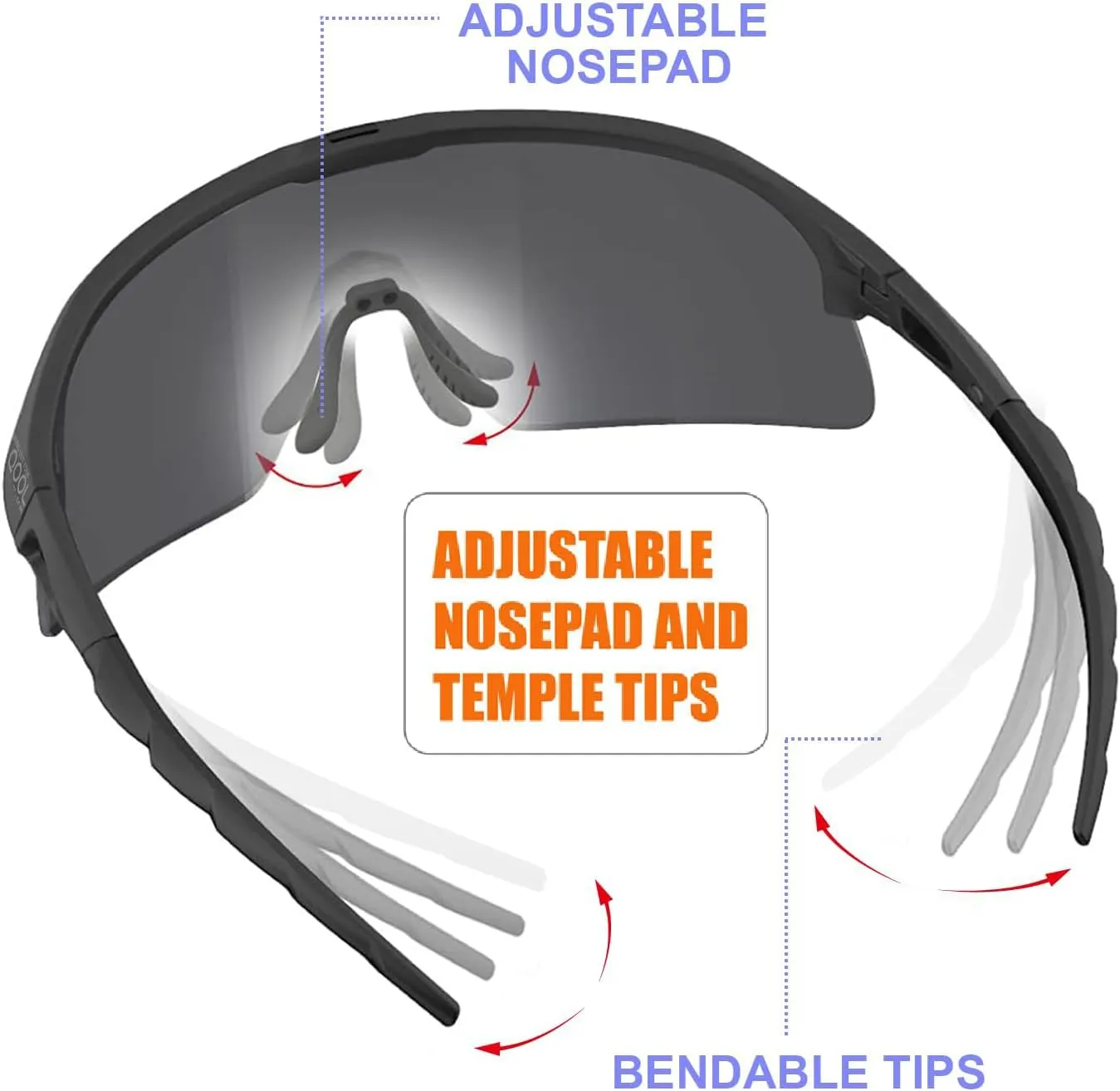 Polarized Cycling Sunglasses for Women and Men, Golfing Running Volleyball MTB and Outdoor sports