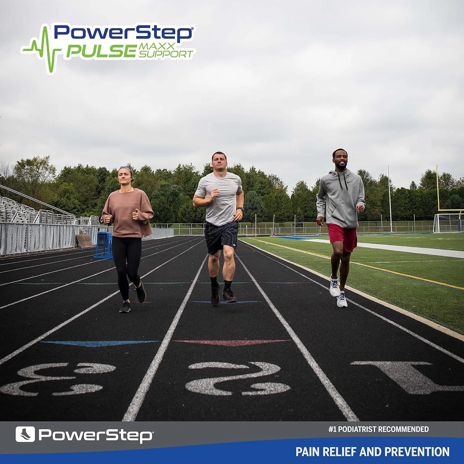 PowerStep Pulse Maxx Running Insoles - Overpronation Corrective Orthotic Inserts for Running Shoes - Maximum Ankle, Foot Pain Relief & Arch Support Insoles - Made in The USA (M 7-7.5, F 9-9.5)