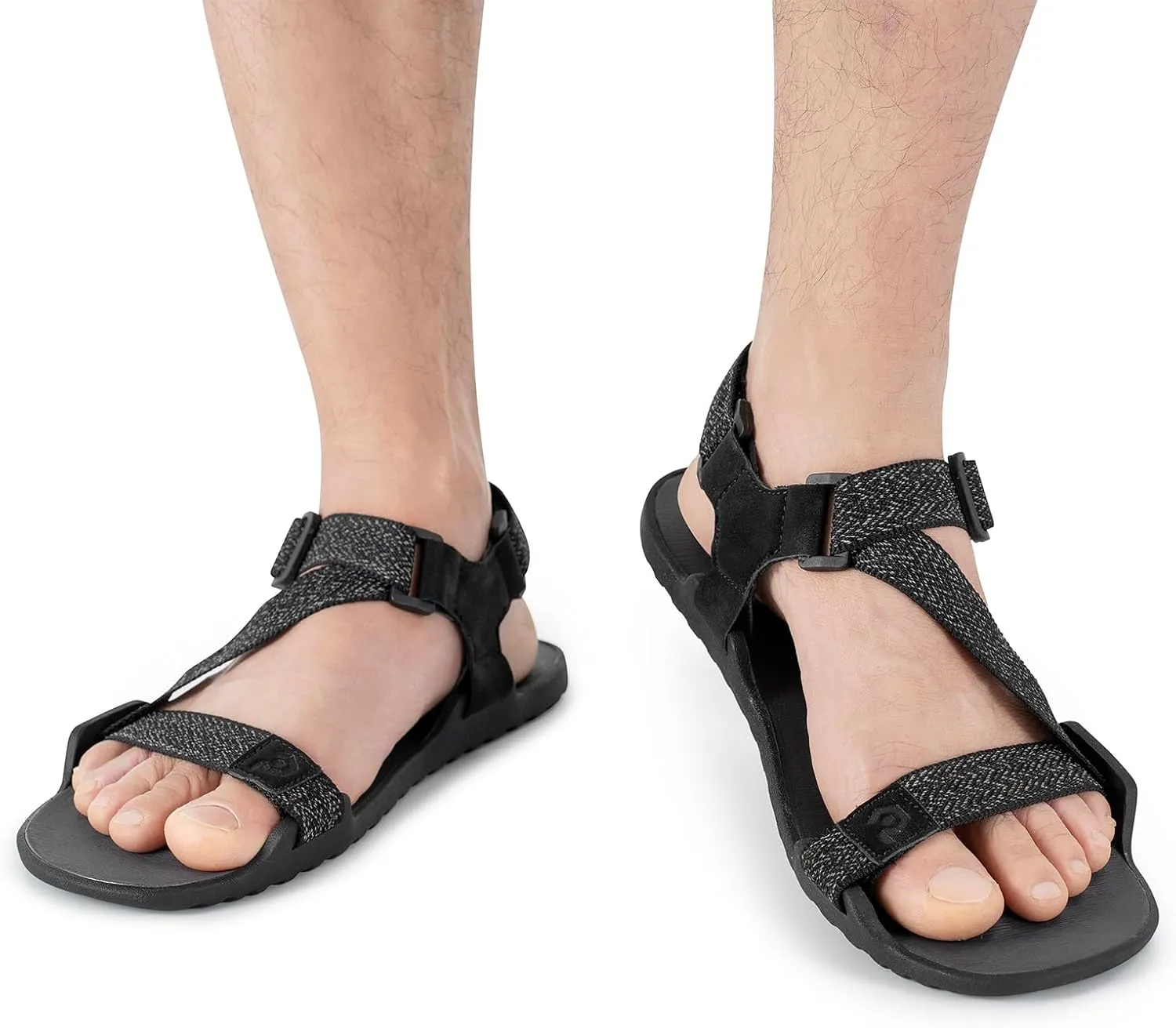 Pulltop Men's Wide Barefoot Sandals - Minimalist | Zero Drop | Ultralight Trail Running Hiking Sandals Adjustable