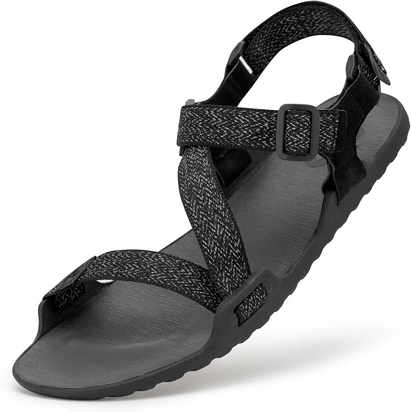 Pulltop Men's Wide Barefoot Sandals - Minimalist | Zero Drop | Ultralight Trail Running Hiking Sandals Adjustable