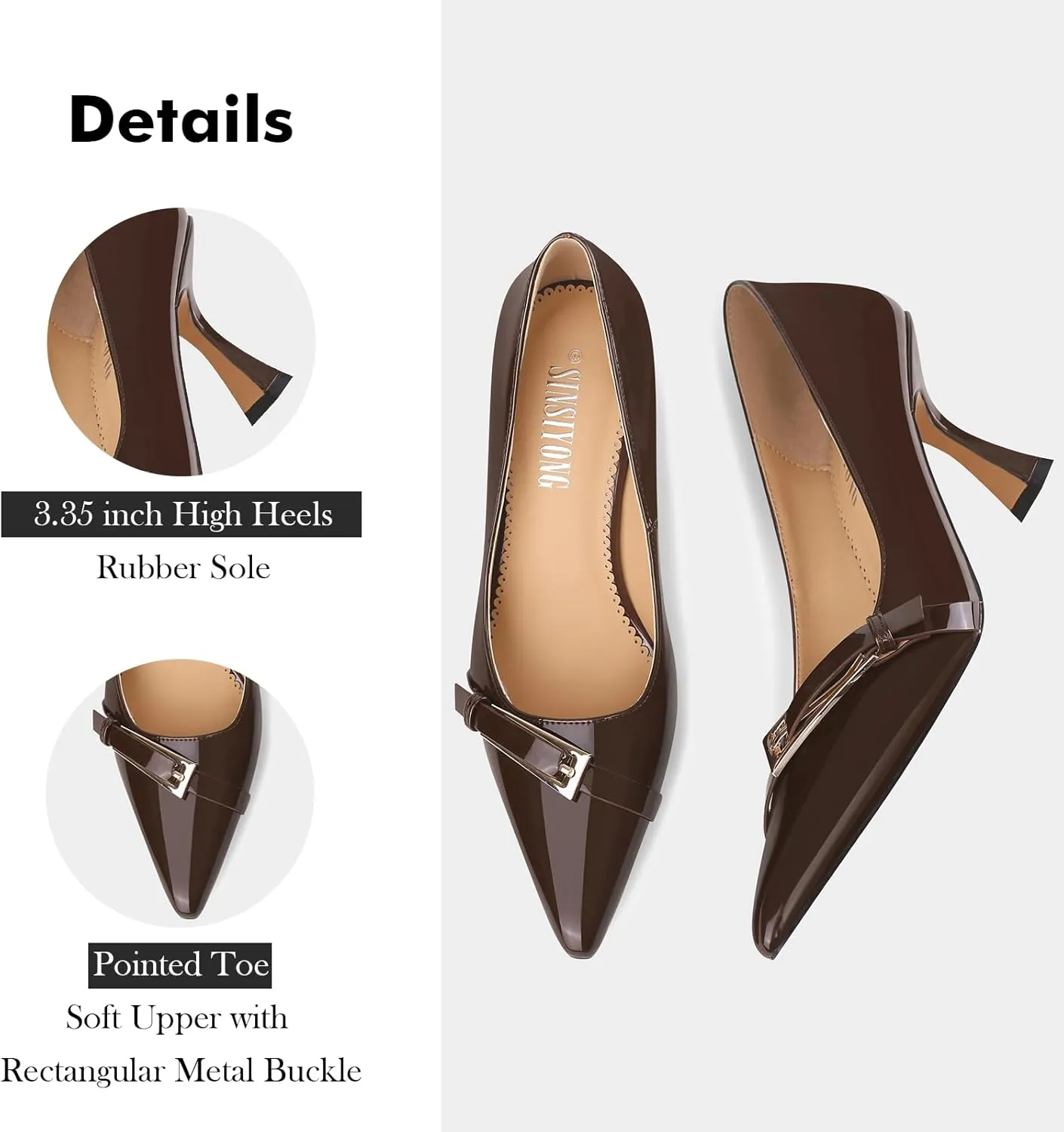 Pumps for Women Pointed Toe High Stiletto Heels Comfortable Work Dress Shoes