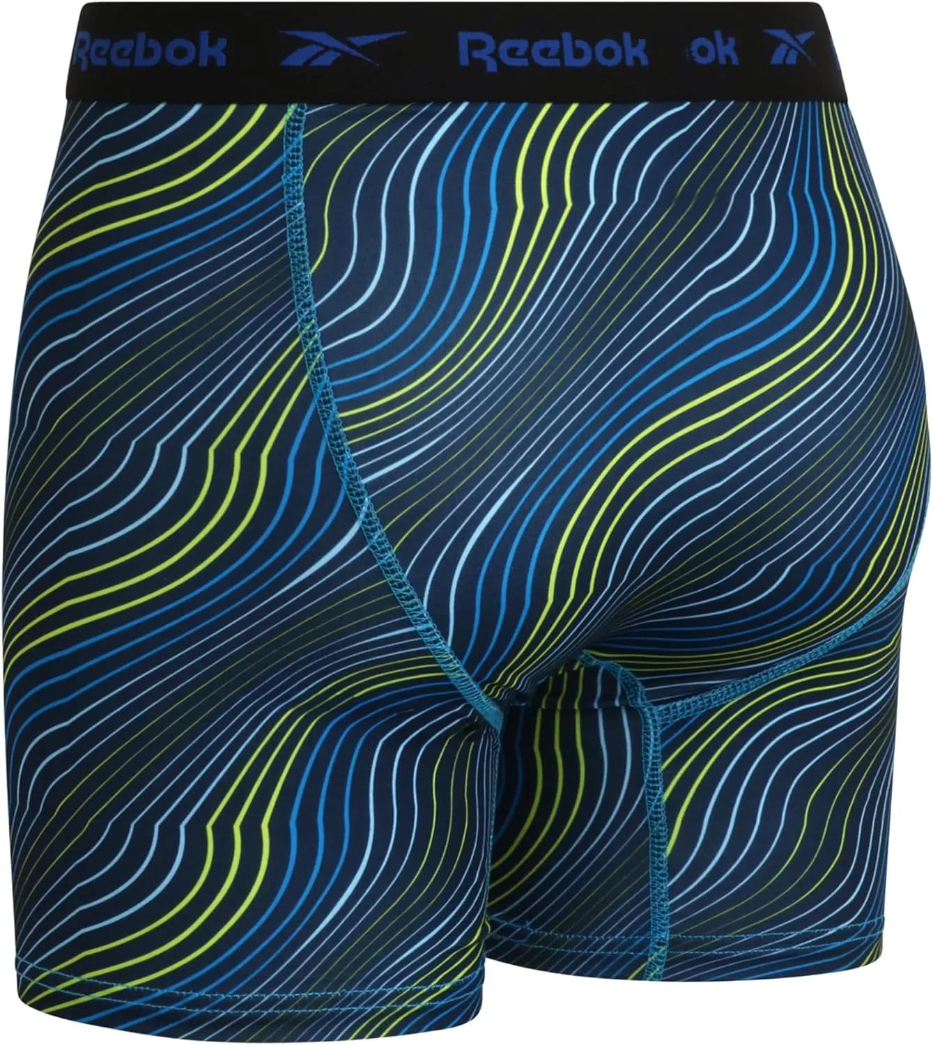Rebook Mens Boxer Briefs - 4 Pack Moisture Wicking Stretch Performance Mens Underwear Boxers with Contour Pouch (Sizes: S-XL)