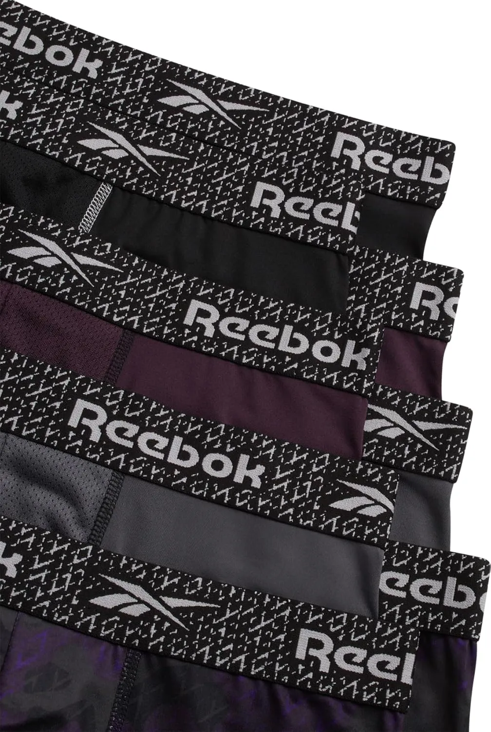 Rebook Mens Boxer Briefs - 8 Pack Stretch Performance Moisture Wicking Mens Underwear Boxers with Contour Pouch (Sizes: S-XL)