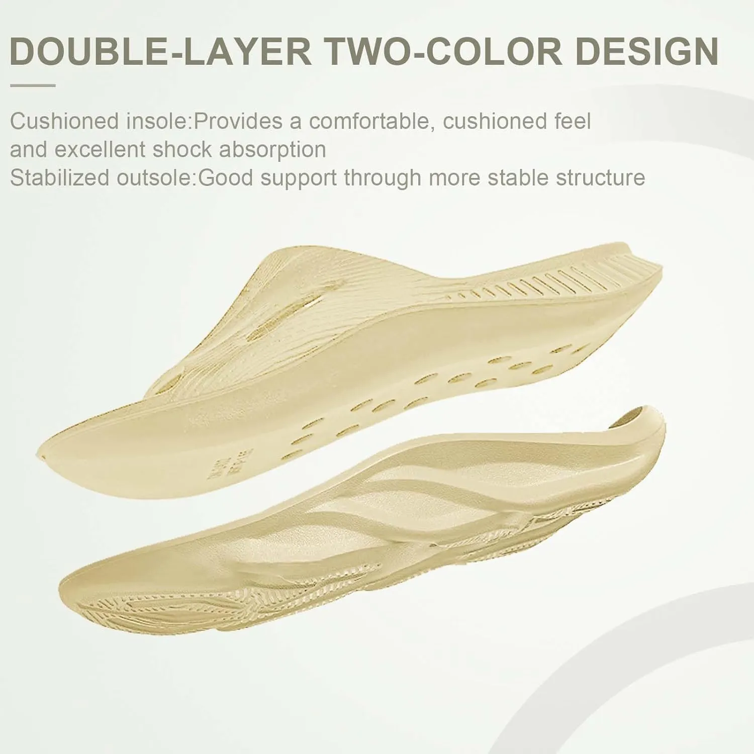 Recovery Slides for Men and Women - Orthopedic Sandals with Arch Support & Thick Cushion, Plantar Fasciitis Slippers, Lightweight Non-Slip Slides for Post-Workout Recovery