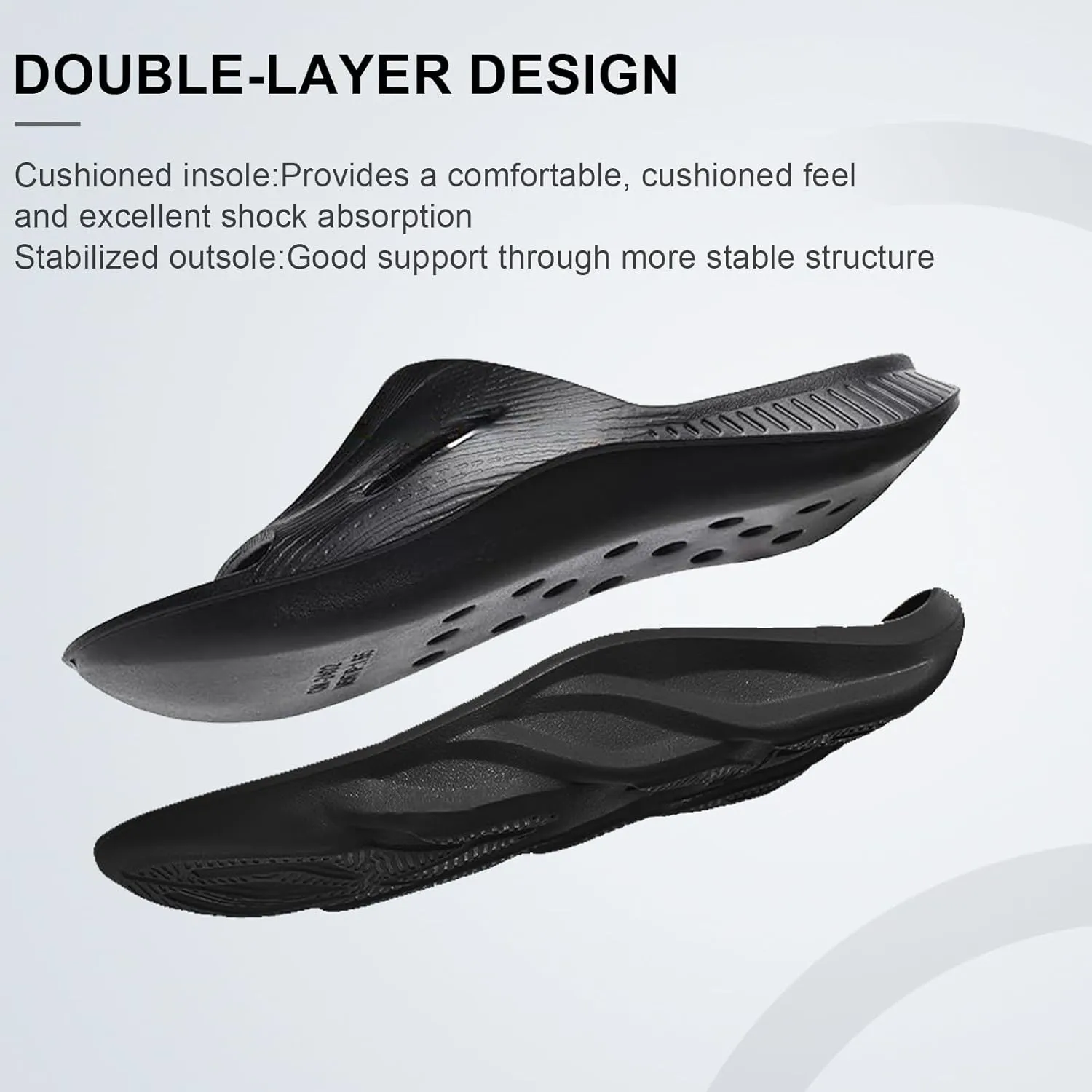 Recovery Slides for Men and Women - Orthopedic Sandals with Arch Support & Thick Cushion, Plantar Fasciitis Slippers, Lightweight Non-Slip Slides for Post-Workout Recovery