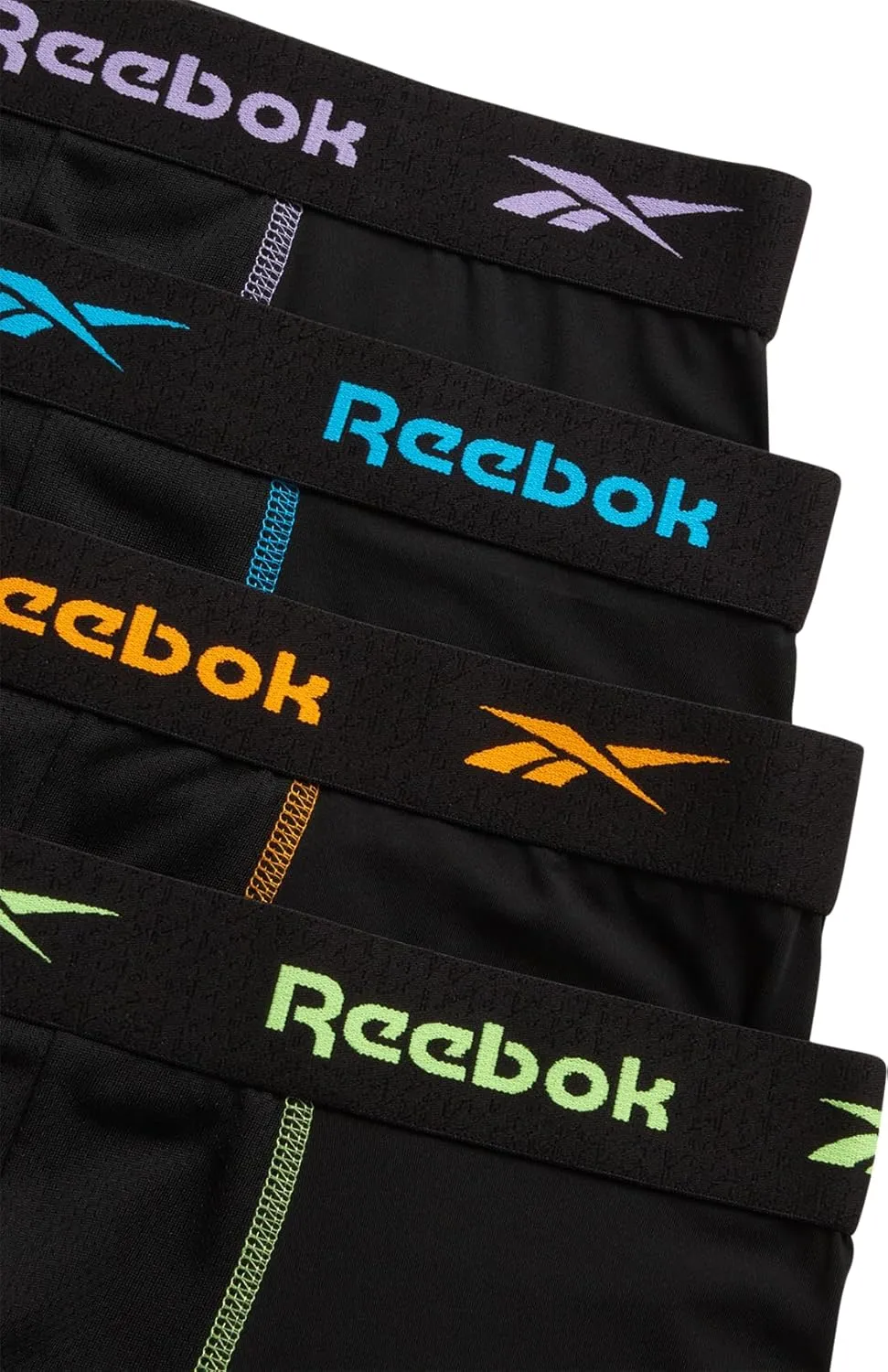 Reebok Mens Boxer Briefs - 4 Pack Moisture Wicking Stretch Performance Mens Underwear Boxers with Contour Pouch (Sizes: S-XL)