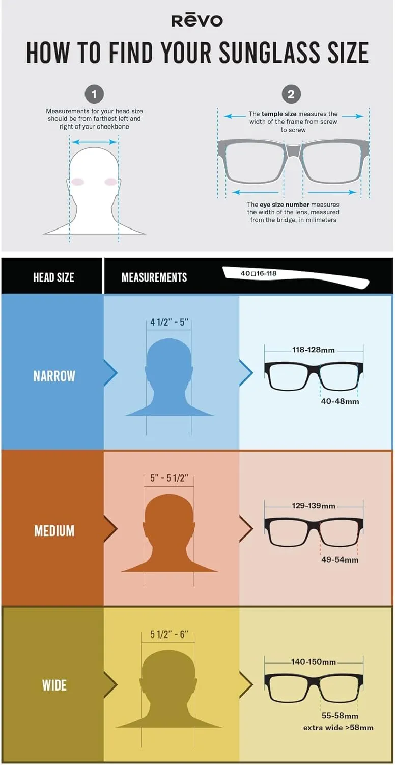 Revo Sunglasses Cusp S: Polarized Lens Filters UV, Semi-Rimless Rectangle Wrap Frame