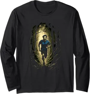 Runner In The Forest Outdoor Runner Running In The Wild Long Sleeve T-Shirt