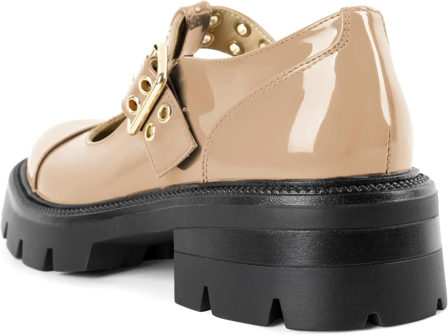 SAMMITOP Women's Mary Jane Shoes Platform Lug Sole Low Heel Chunky Pumps Round Toe Oxfords Shoes Kawaii Punk Goth Uniform Dress Shoes 2 Inches