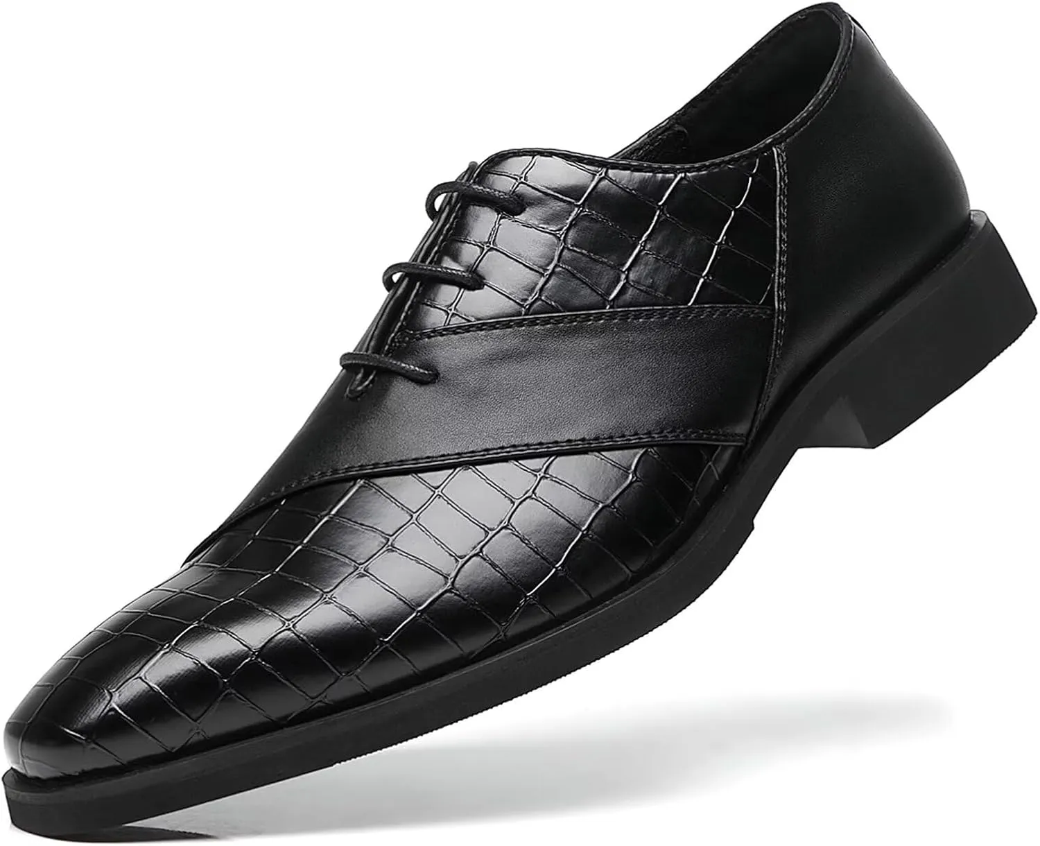 SANNAX Men’s Oxfords Formal Lace Up Dress Shoes, Classic Business Casual Leather Shoes for Men