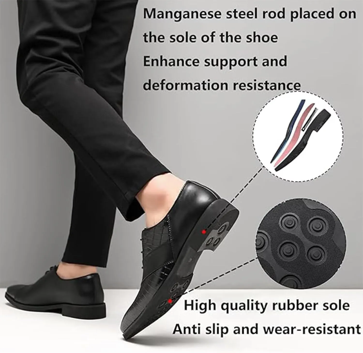 SANNAX Men’s Oxfords Formal Lace Up Dress Shoes, Classic Business Casual Leather Shoes for Men