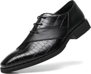 SANNAX Men’s Oxfords Formal Lace Up Dress Shoes, Classic Business Casual Leather Shoes for Men