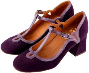 SHODENSE Women Chunky High Heel Mary Jane Shoes Ankle T-strap Round Toe Mary Jane Pumps Suede 3 inch Block Heel Dress Sandals Closed Toe Buckle Retro Wedding Party Office 4-11 M US