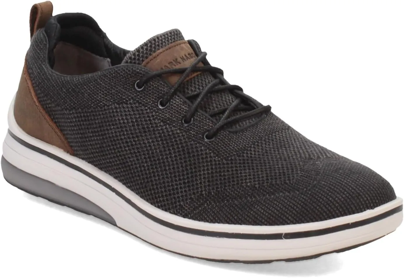 Skechers Mark Nason Men's Casual Cell Wrap-Robinson Washed Knit Wingtip Oxford, Black, 11.5
