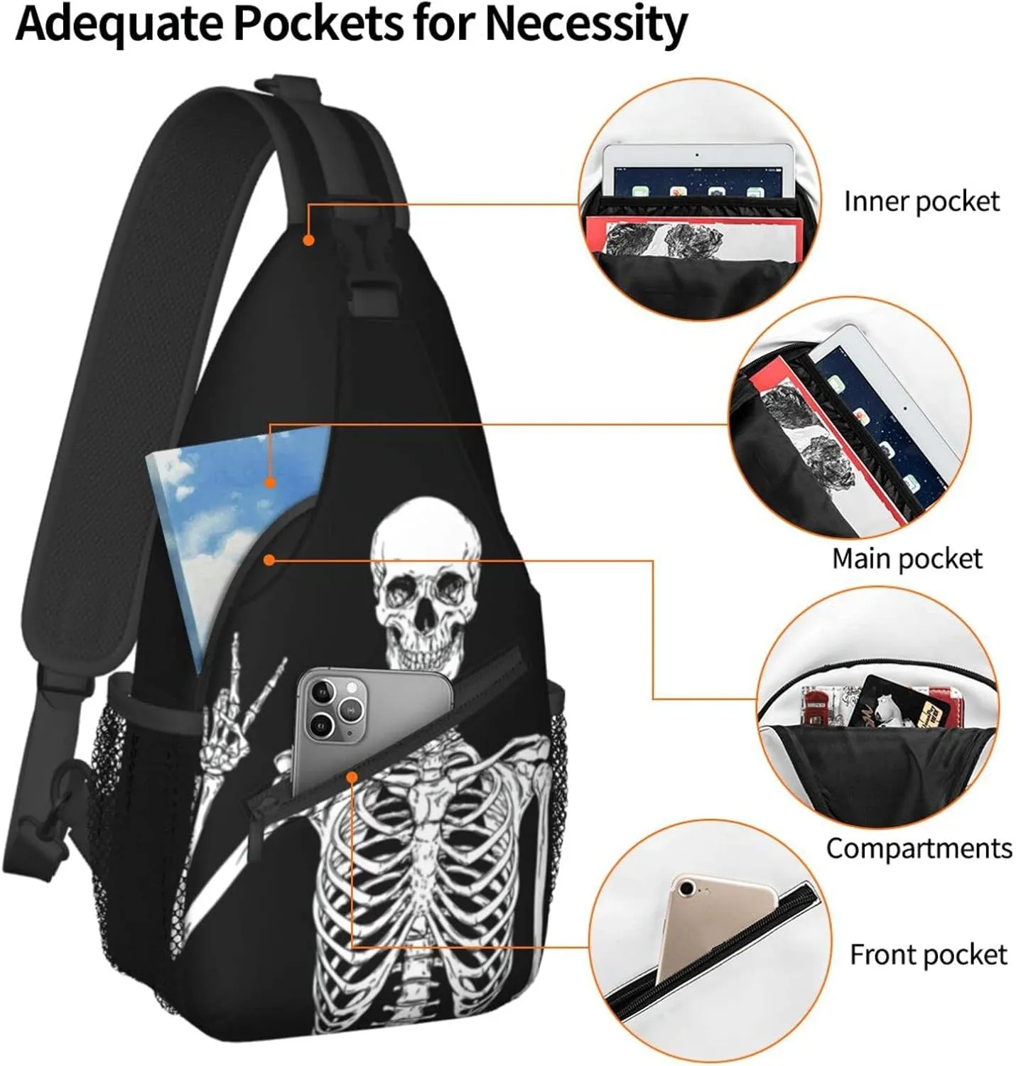 Sling Bag Women Men Backpack Crossbody Bag Travel Hiking Casual Sport Climbing Runners Daypack Waterproof