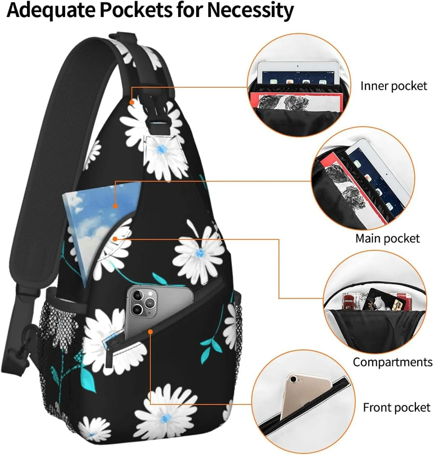 Sling Bag Women Men Backpack Crossbody Bag Travel Hiking Casual Sport Climbing Runners Daypack Waterproof