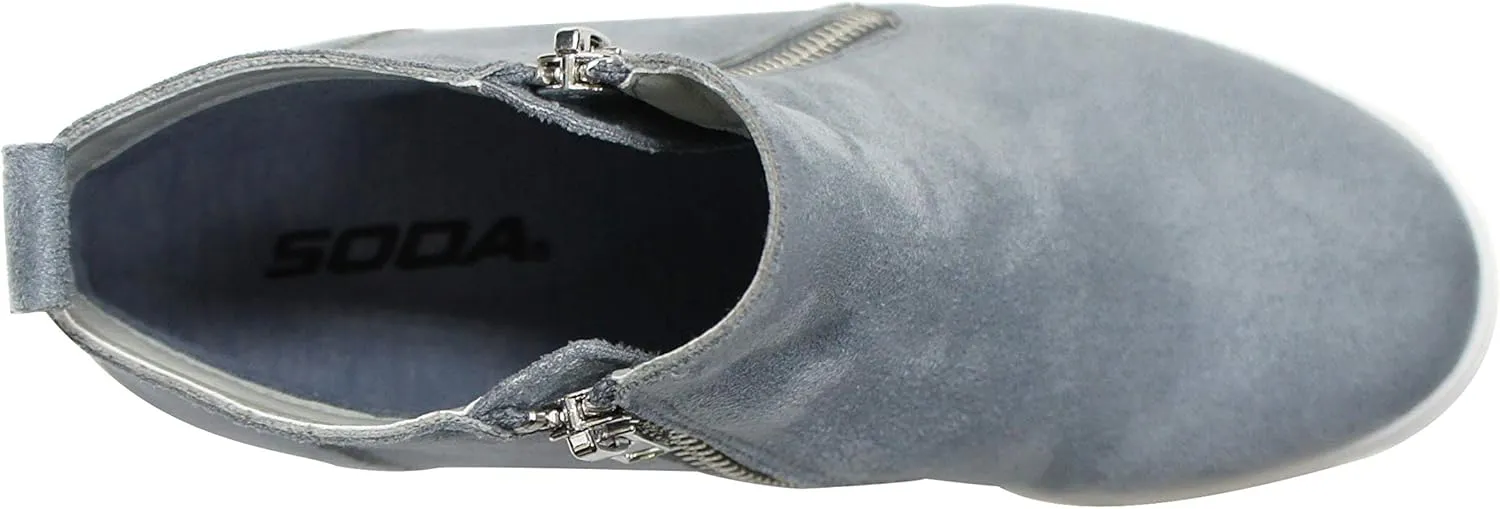 Soda Womens Taylor Nubuck Hight Top Slip On Fashion Sneakers