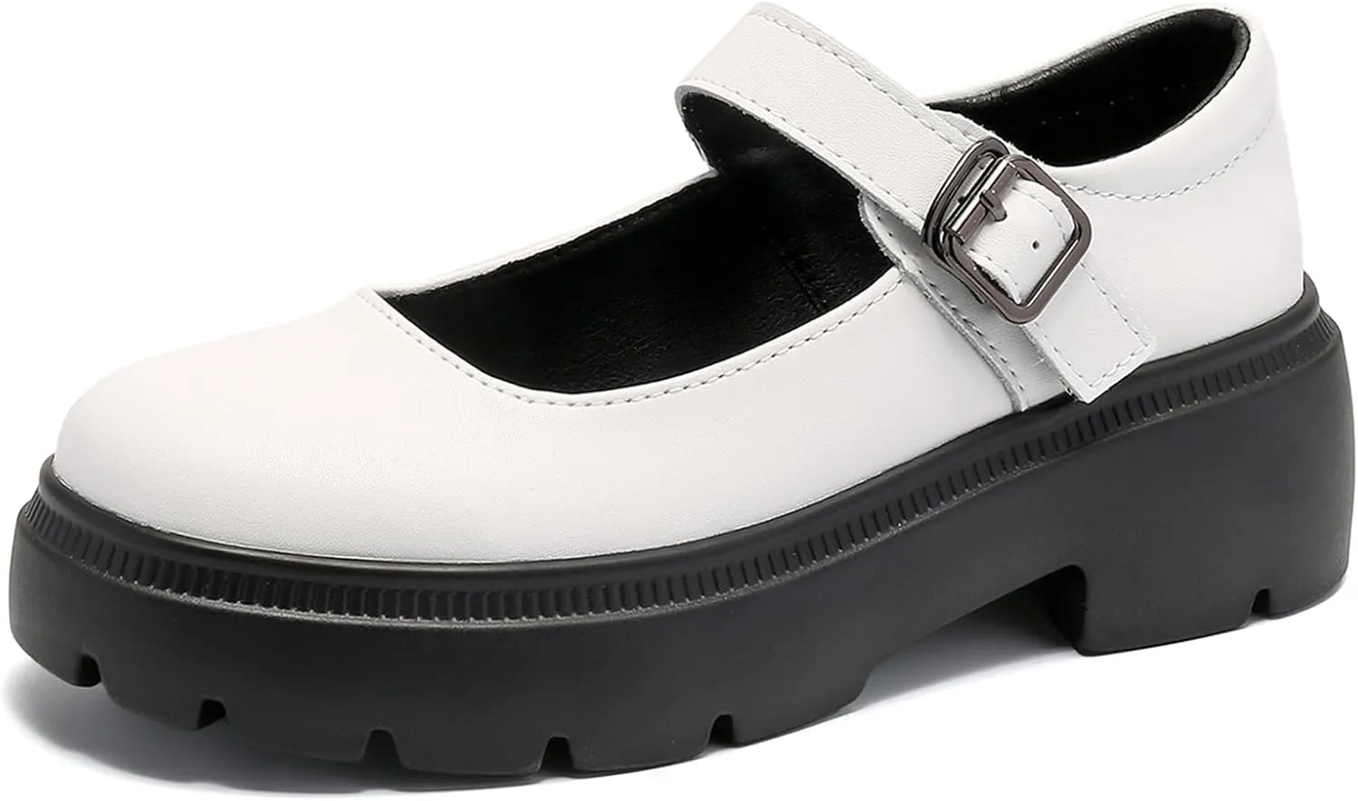 Touchmosees Women's Mary Janes Shoes Platform Dress Chunky Pumps Oxfords Low Heel Round Toe Ankle Strap Pumps Wedges Shoes