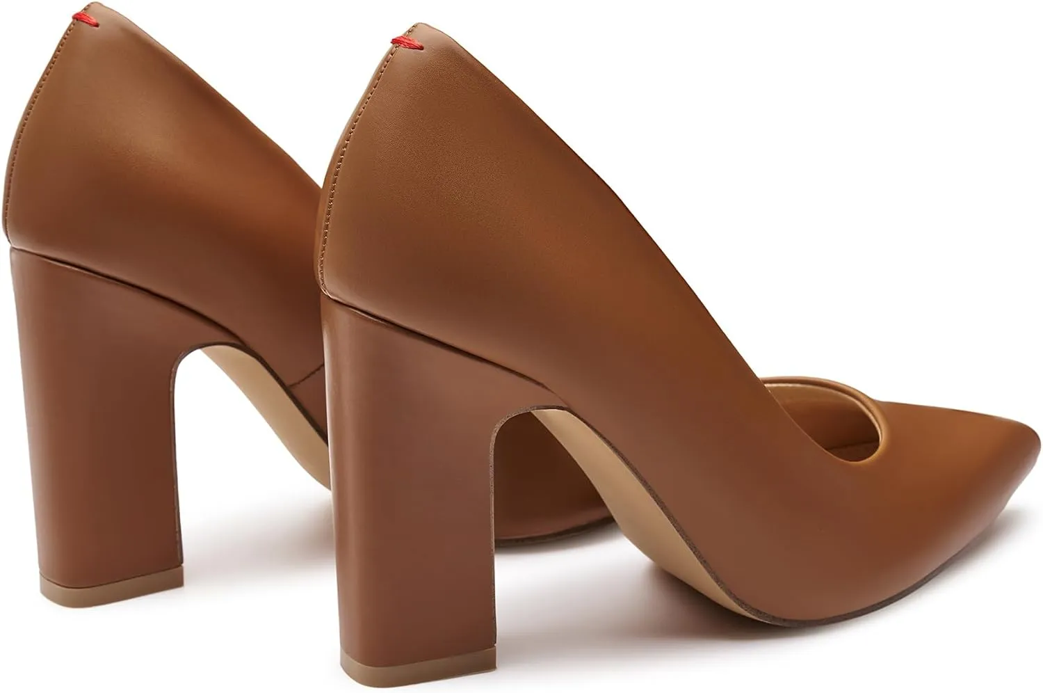 Trary Heels for Women Closed Pointed Toe Chunky Pumps Shoes Women Block High Heels Comfortable Slip-On Dress Office Party Wedding Shoes 3.54" Heel