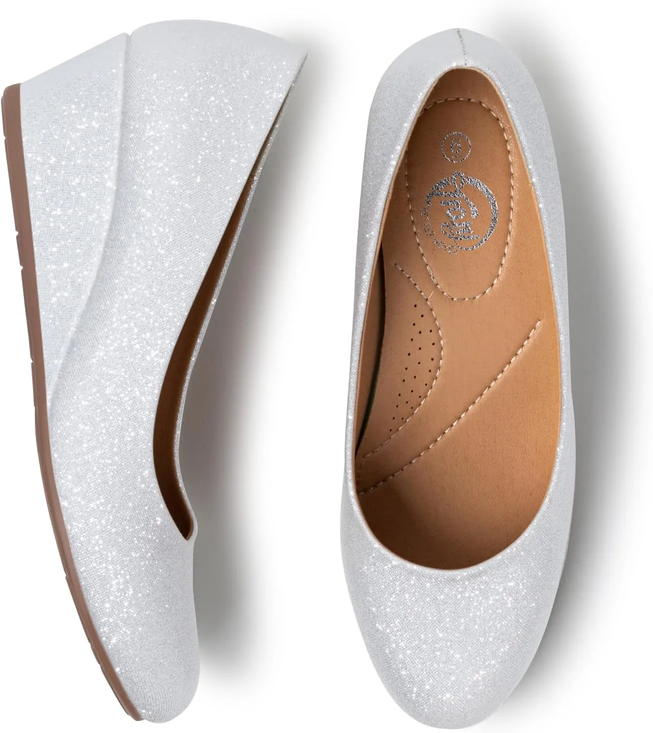 Trary Women's Wedges Heels for Women Pumps Round Toe Mid Heels Comfortable Closed Toe Dressy Shoes Women Pumps Wedge Shoes for Wedding Work Office Party 1.8 Inches