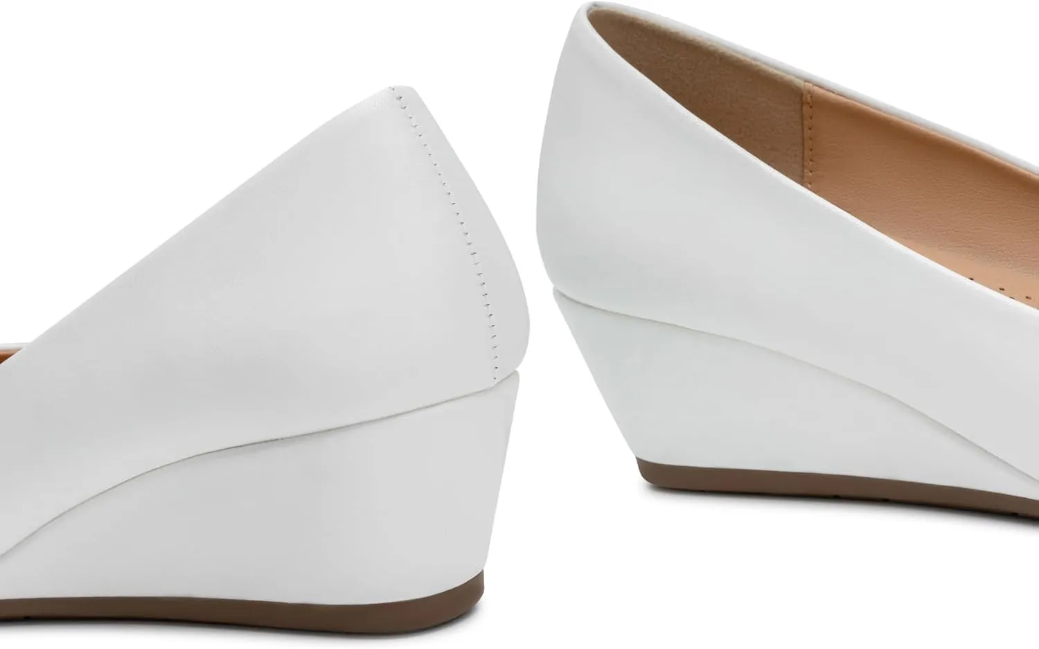 Trary Women's Wedges Heels for Women Pumps Round Toe Mid Heels Comfortable Closed Toe Dressy Shoes Women Pumps Wedge Shoes for Wedding Work Office Party 1.8 Inches