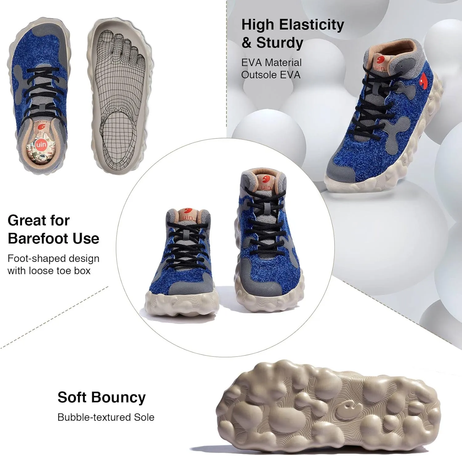 UIN Men's Walking Travel Shoes Slip On Casual Lightweight Wide Toe Chunky Fashion Sneaker FiguerasⅠ