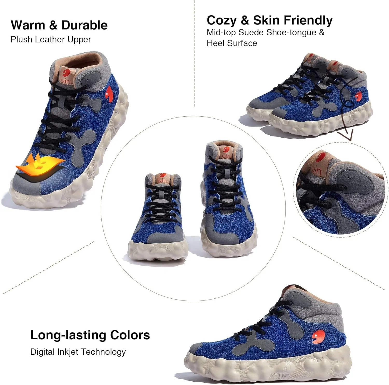 UIN Men's Walking Travel Shoes Slip On Casual Lightweight Wide Toe Chunky Fashion Sneaker FiguerasⅠ