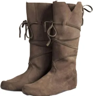 Unisex Medieval Renaissance Pirate Boots Halloween Gothic Viking PU Leather Lace Up Boots