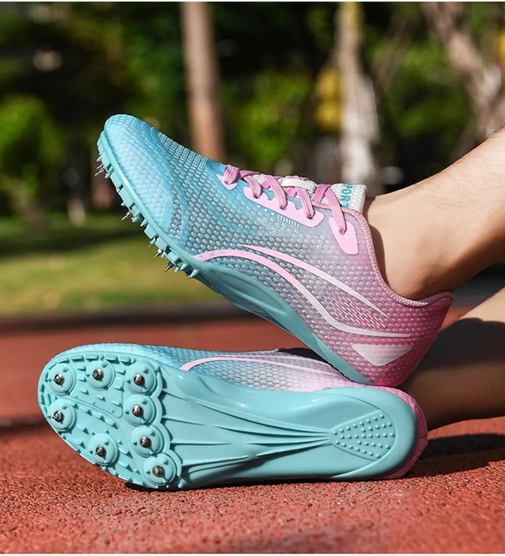 Unisex Track & Field Spikes Shoes with 8 Removable Nails - High-Performance Breathable Mesh Sprint & Jumping Athletic Shoes for Men, Women, Boys, Girls
