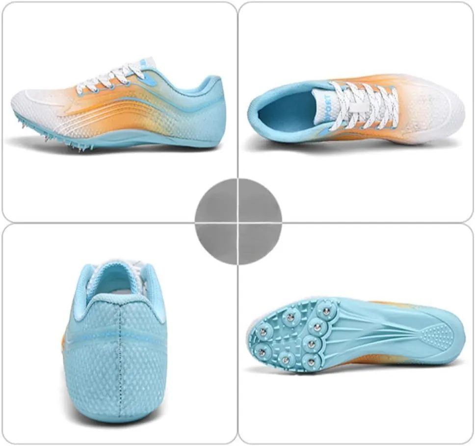 Unisex Track & Field Spikes Shoes with 8 Removable Nails - High-Performance Breathable Mesh Sprint & Jumping Athletic Shoes for Men, Women, Boys, Girls