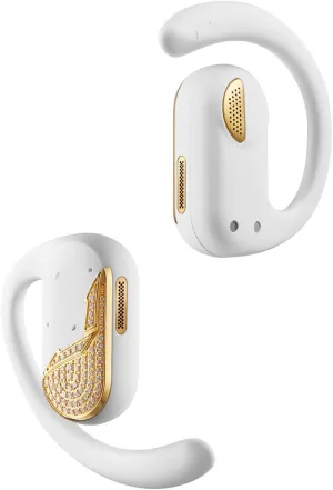 VERTU Crush Series AI Earbuds Wireless Bluetooth, Translation Headphones, Zero-Pressure Comfort Earbuds for Runners, Synced Sound and Vision for Gaming Studded Cubic Zirconia (Beige)