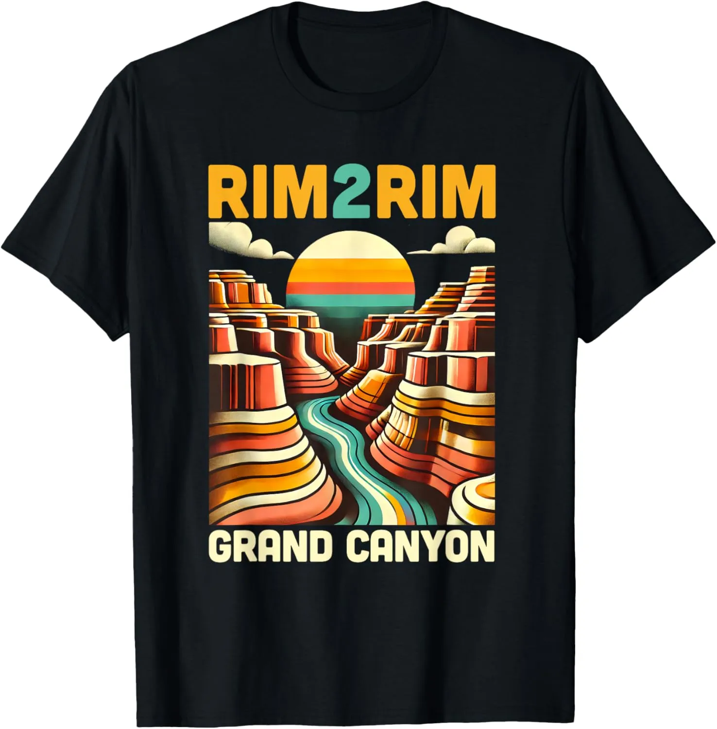 Vintage Rim 2 Rim Grand Canyon Trail Run, R2R2R Run Hiking T-Shirt