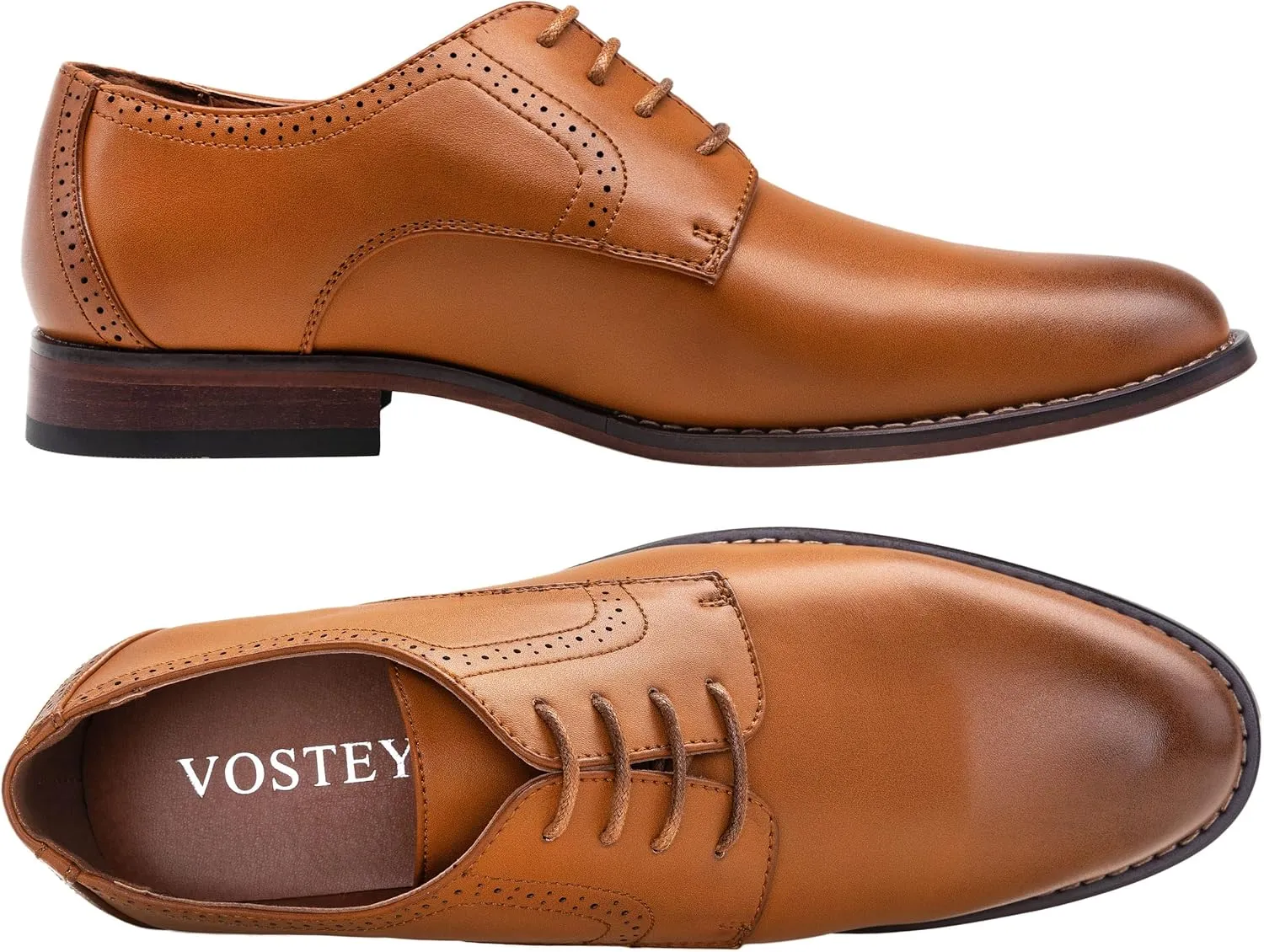 Vostey Men's Dress Shoes Classic Wingtip Brogue Men Oxfords