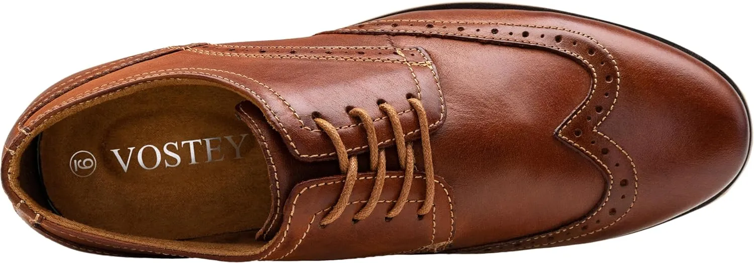 Vostey Men's Dress Shoes Leather Casual Dress Shoes for Men Leather Business Oxford Shoes for Men