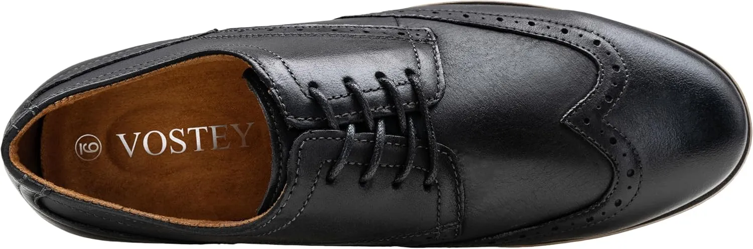Vostey Men's Dress Shoes Leather Casual Dress Shoes for Men Leather Business Oxford Shoes for Men
