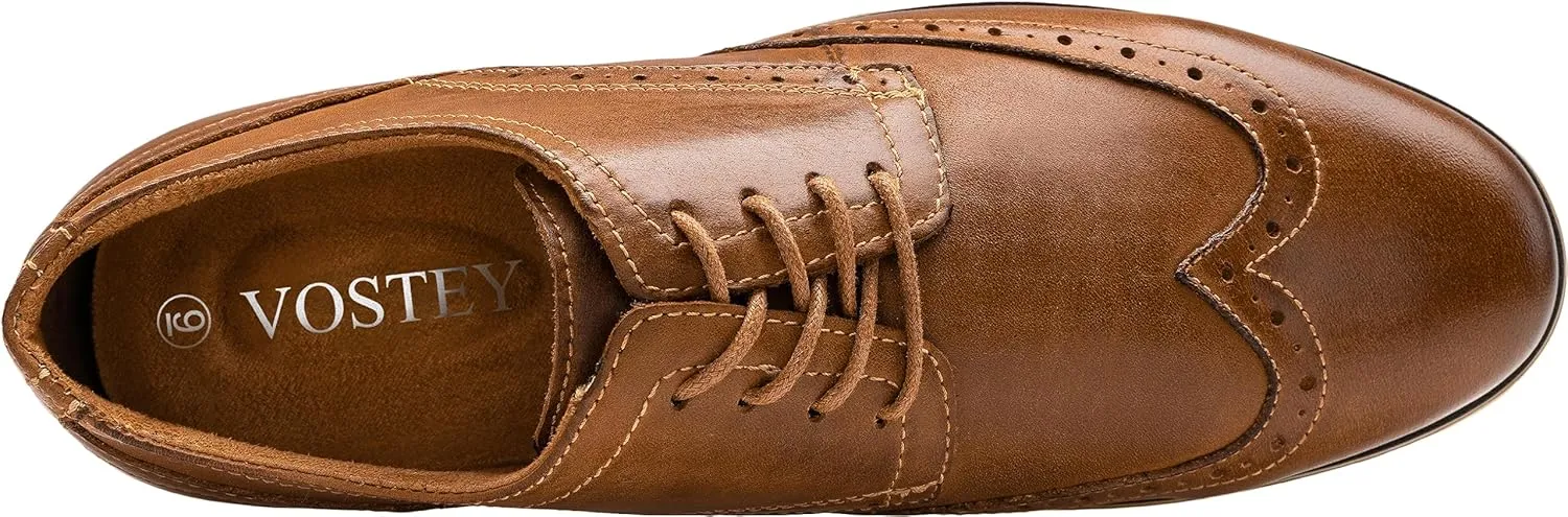 Vostey Men's Dress Shoes Leather Casual Dress Shoes for Men Leather Business Oxford Shoes for Men