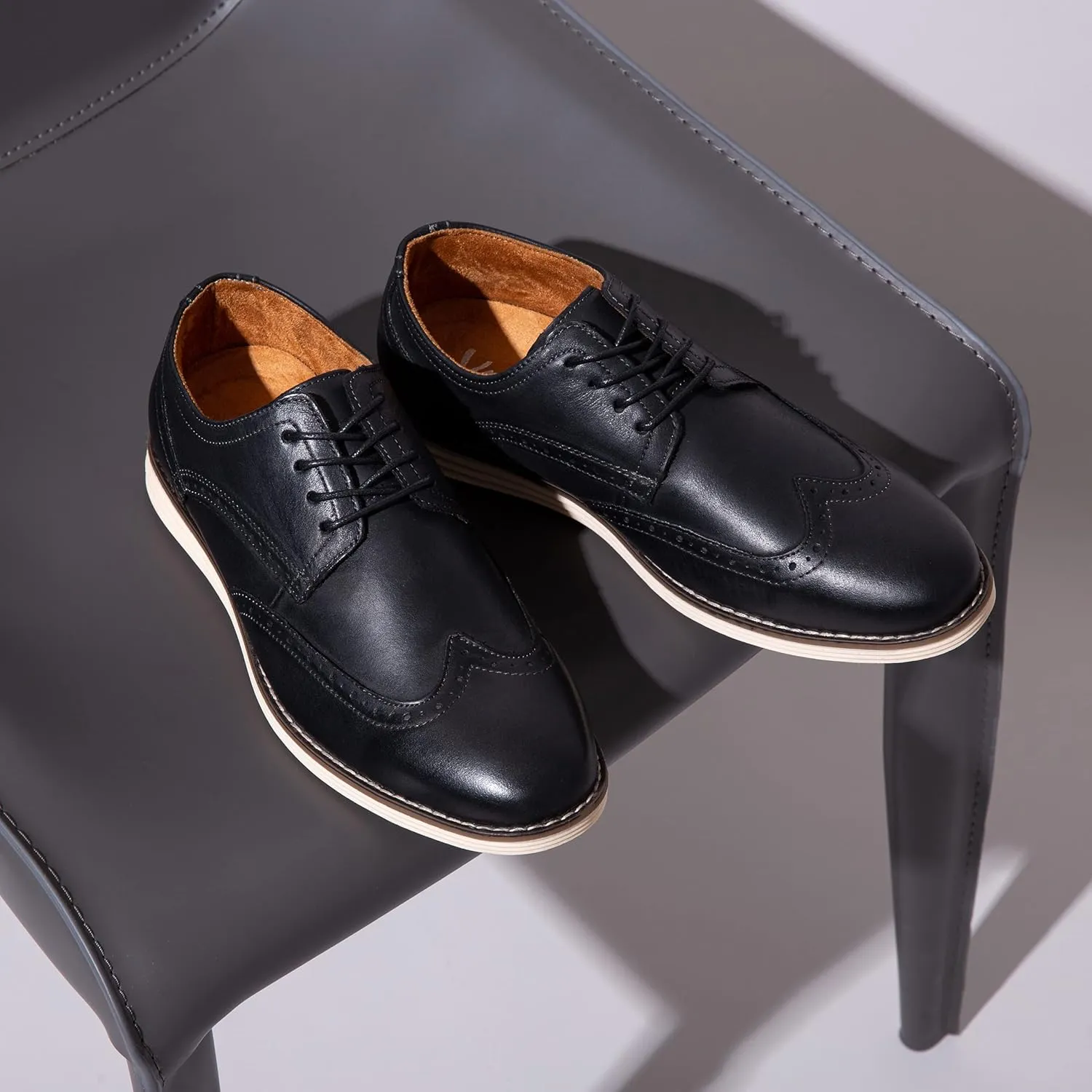 Vostey Men's Dress Shoes Leather Casual Dress Shoes for Men Leather Business Oxford Shoes for Men