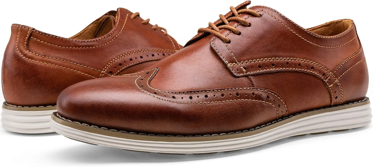 Vostey Men's Dress Shoes Leather Casual Dress Shoes for Men Leather Business Oxford Shoes for Men