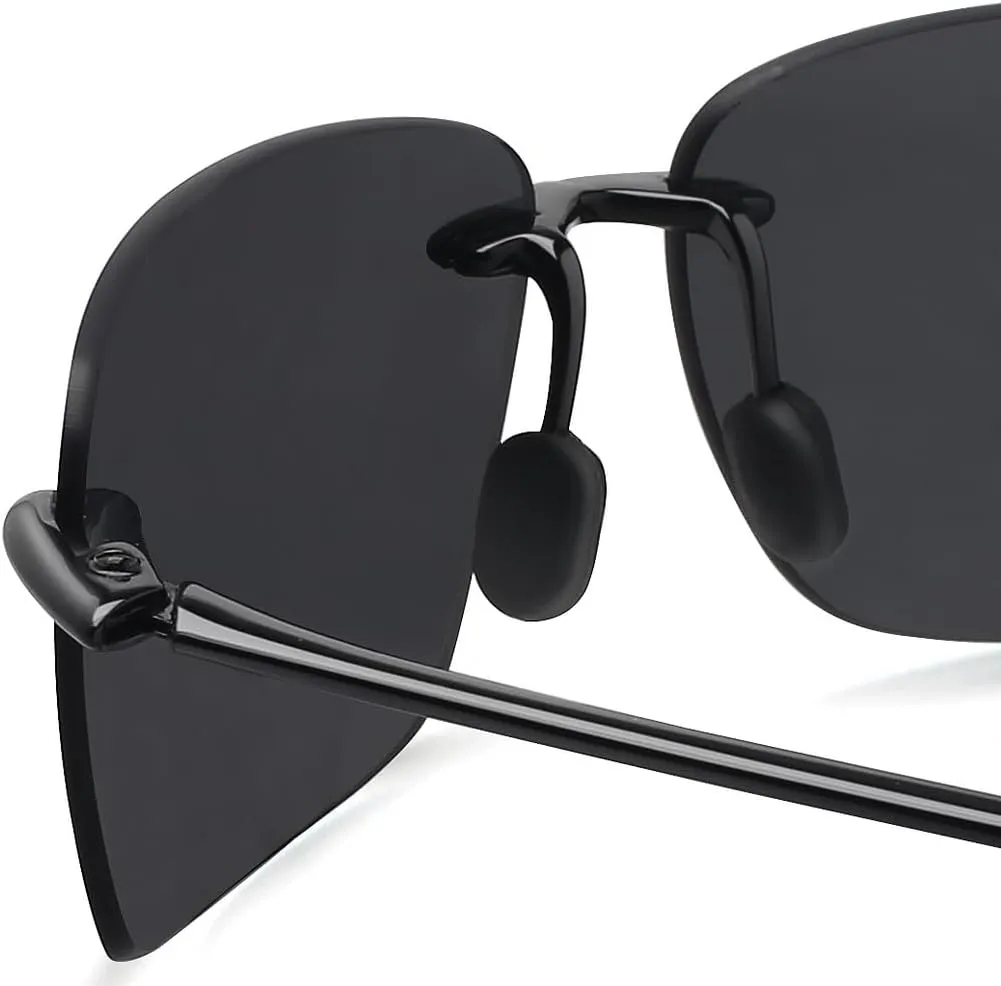 WISTON Sports Polarized Sunglasses for Men Women Tr90 Rimless Frame for Running Fishing Baseball Driving W8001
