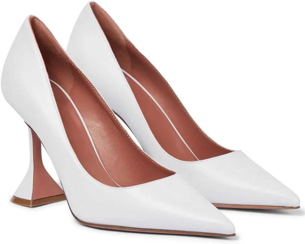 Women Formal Pointed Toe Pumps with Unique Geometric High Heels Sexy Stilettos Cute Evening Wedding Dress Fashion Outfits Shoes