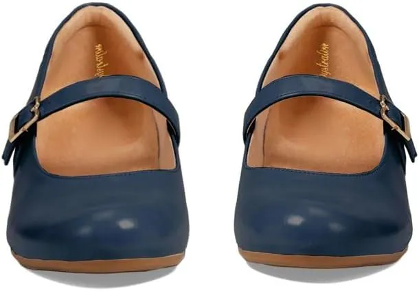 Women Wedge Heel Mary Janes Round Toe Ankle Strap Pumps Wedge Heels 2 inch Casual Wedged Mary Jane Shoes Matte Buckle Dress Wedges Sandals Office Ladies Wedding 4-11 M US