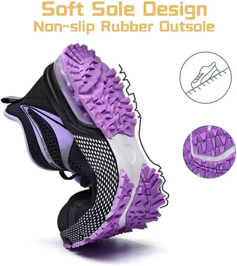 Womens Air Running Shoes Non Slip Tennis Walking Shoes Women Mesh Cushion Sneakers for Gym Workout Sports