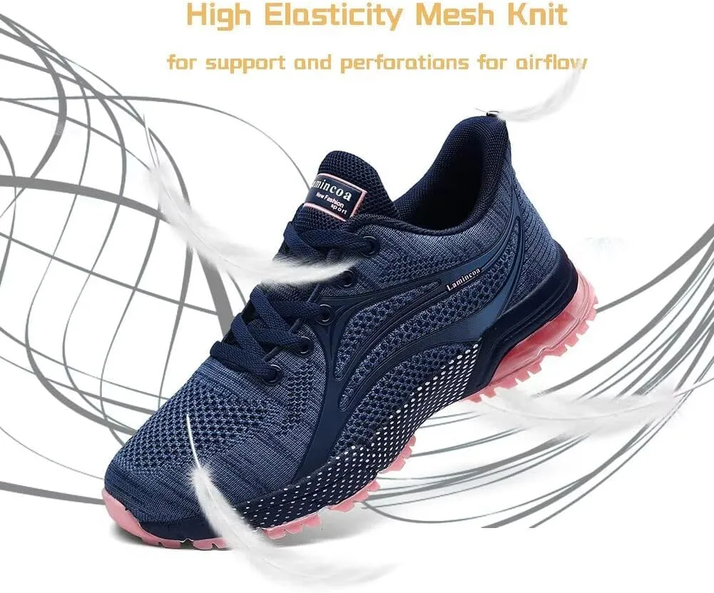 Womens Air Running Shoes Non Slip Tennis Walking Shoes Women Mesh Cushion Sneakers for Gym Workout Sports