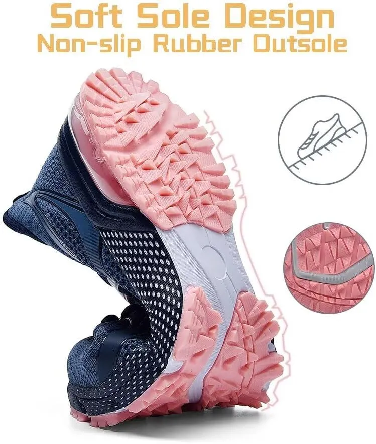 Womens Air Running Shoes Non Slip Tennis Walking Shoes Women Mesh Cushion Sneakers for Gym Workout Sports