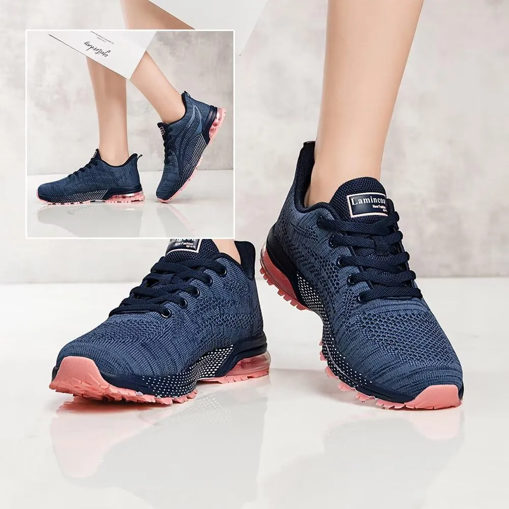 Womens Air Running Shoes Non Slip Tennis Walking Shoes Women Mesh Cushion Sneakers for Gym Workout Sports