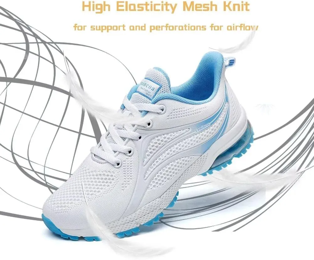 Womens Air Running Shoes Non Slip Tennis Walking Shoes Women Mesh Cushion Sneakers for Gym Workout Sports