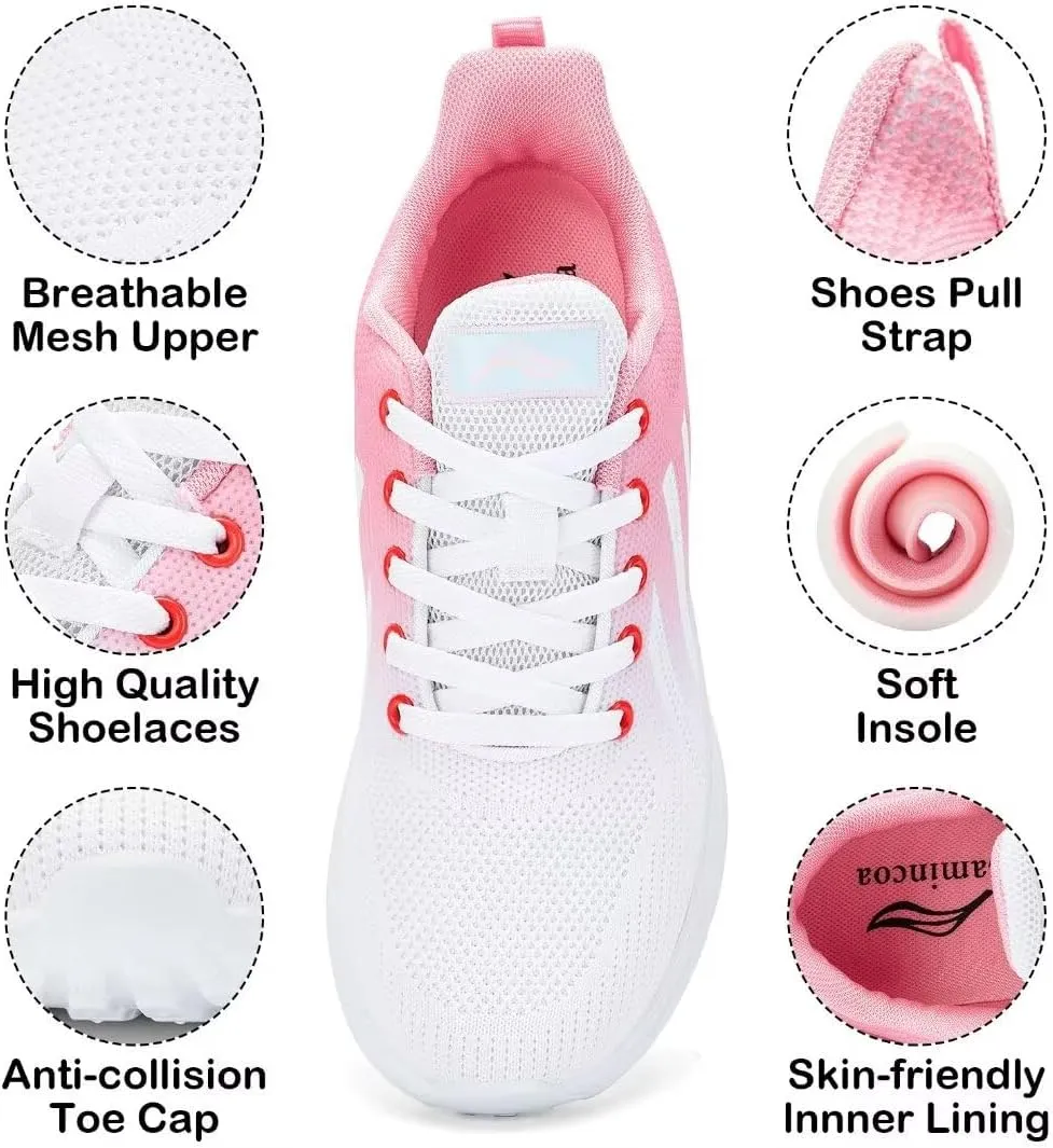 Womens Air Running Shoes Womens Walking Shoes Lightweight Women Sneakers Air Cushion Tennis Shoes for Gym Workout Sports