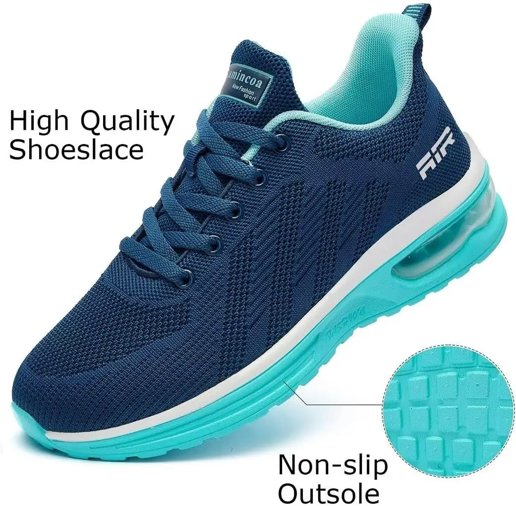 Womens Air Running Shoes Womens Walking Shoes Lightweight Women Sneakers Air Cushion Tennis Shoes for Gym Workout Sports