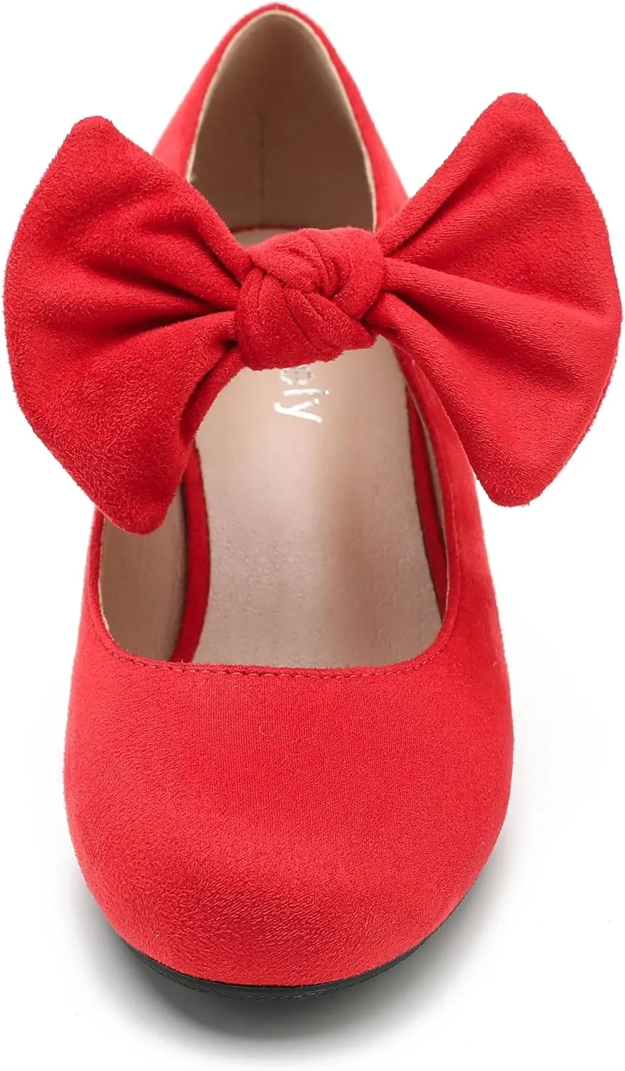 Women's Bow Mary Jane Chunky Heel Pumps Ankle Strap Round Toe Dress Wedding Party Shoes