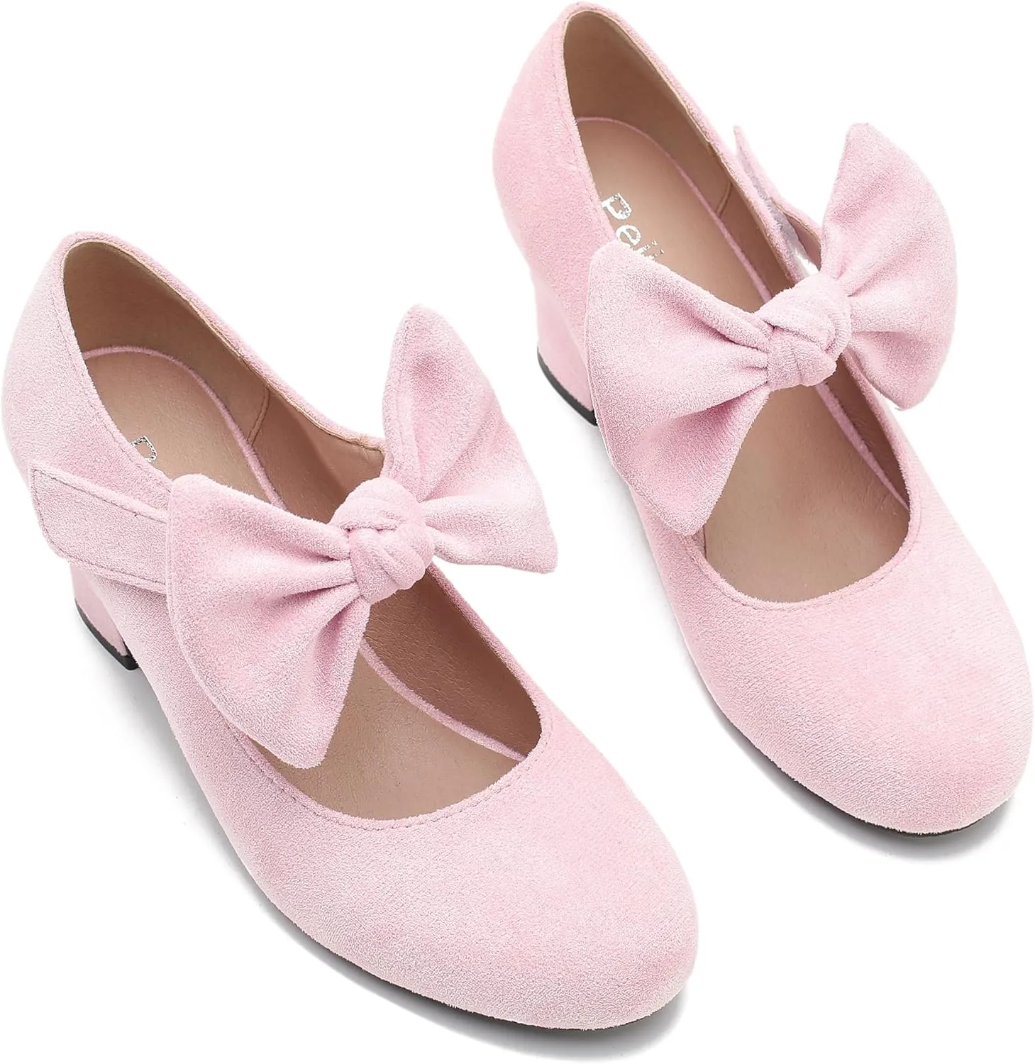 Women's Bow Mary Jane Chunky Heel Pumps Ankle Strap Round Toe Dress Wedding Party Shoes